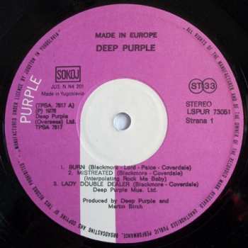 LP Deep Purple: Made In Europe
