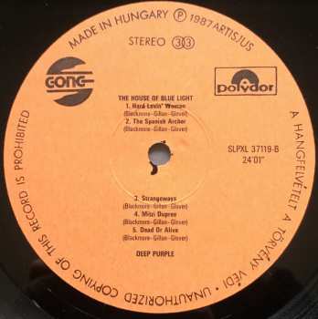 LP Deep Purple: The House Of Blue Light