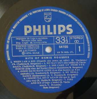 LP Demis Roussos: Hits Of Demis Roussos