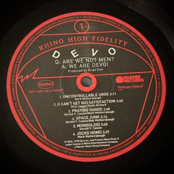 LP Devo: Q: Are We Not Men? A: We Are Devo! LTD | NUM