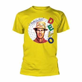 Merch Devo: Camiseta Are We Not Men? (yellow)