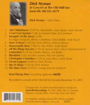 CD Dick Hyman: In Concert At The Old Mill Inn