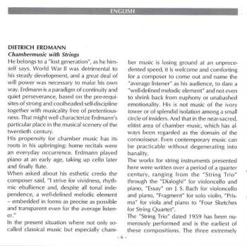 CD Dietrich Erdmann: Kammermusik Mit Streichern