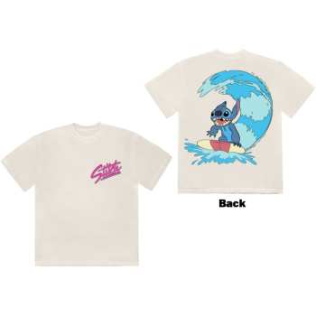 Mercancía Disney: Disney Unisex T-shirt: Stitch Surf (natural) (back Print) (small) S