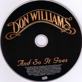 CD Don Williams: And So It Goes
