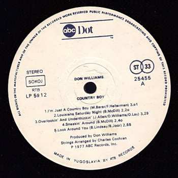 LP Don Williams: Country Boy