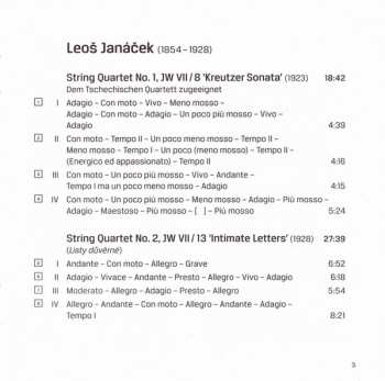 CD Doric String Quartet: Janáček String Quartet Nos 1 & 2; Martinu String Quartet No. 3