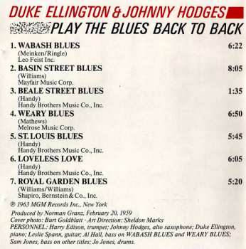 CD Duke Ellington: Back To Back (Duke Ellington And Johnny Hodges Play The Blues)