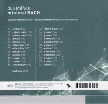 CD Johann Sebastian Bach: minimalBACH (Preludes from Well-Tempered Clavier Revised By Sebastian Bartmann)