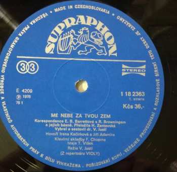 LP Irena Kačírková: Mé Nebe Za Tvou Zem  