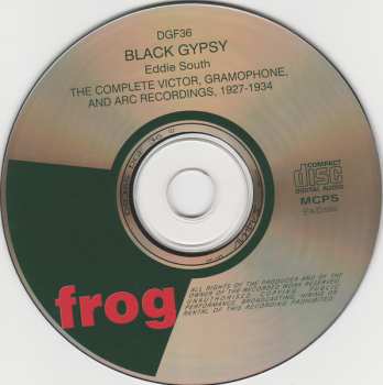 CD Eddie South: Black Gypsy (The Complete Victor, Gramophone, And ARC Recordings, 1927-1934)