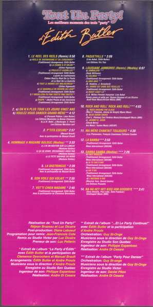 CD Edith Butler: Tout Un Party! Les Meilleurs Moments Des Trois ''Party'' D'Édith Butler