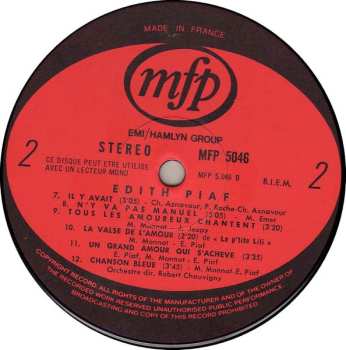 LP Edith Piaf: Edith Piaf