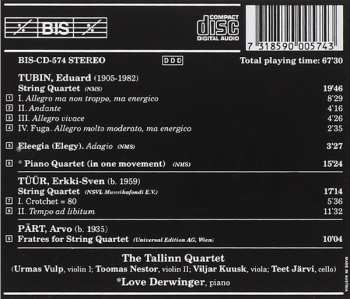 CD Arvo Pärt: Chamber Music From Estonia: String Quartet • Elegy • Piano Quartet • Fratres