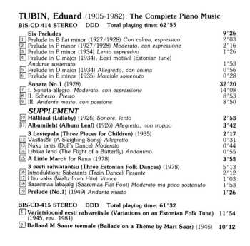 3CD Eduard Tubin: The Complete Piano Music
