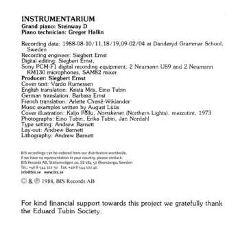 3CD Eduard Tubin: The Complete Piano Music