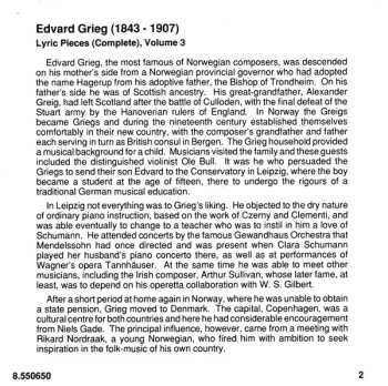 CD Edvard Grieg: Lyric Pieces (Complete) Volume 3