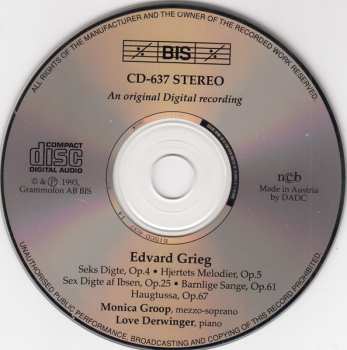 CD Edvard Grieg: The Complete Songs • Volume 1