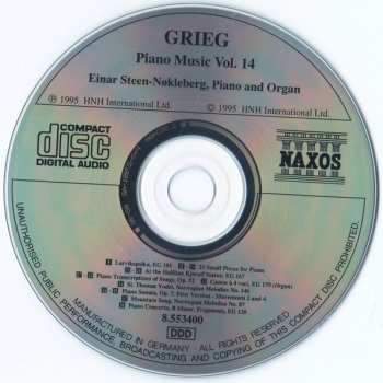 CD Edvard Grieg: Piano Music Vol. 14