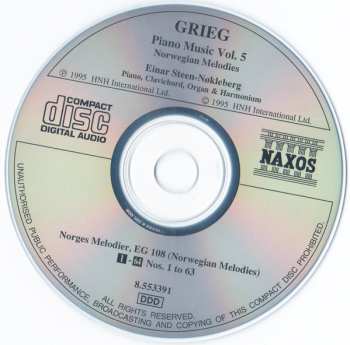 CD Edvard Grieg: Piano Music Vol. 5