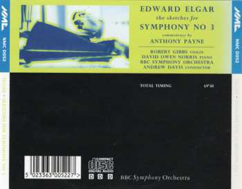 CD Sir Edward Elgar: The Sketches For Symphony No. 3 (Commentary By Anthony Payne)