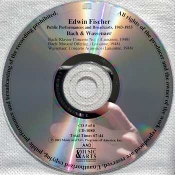 6CD/Caja Edwin Fischer: The Legacy Of A Great Pianist (Concert Performances And Broadcasts 1943-1953)