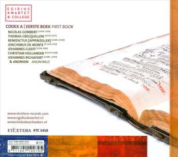 2CD Egidius Kwartet: De Leidse Koorboeken = The Leiden Choirbooks Vol.I