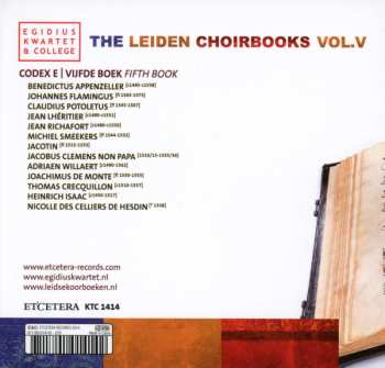 2CD Egidius Kwartet: De Leidse Koorboeken = The Leiden Choirbooks Vol.V