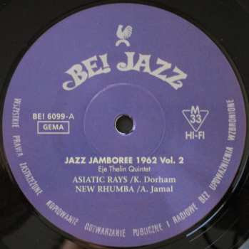 EP Eje Thelins Kvintett: Jazz Jamboree 62 Vol. 2