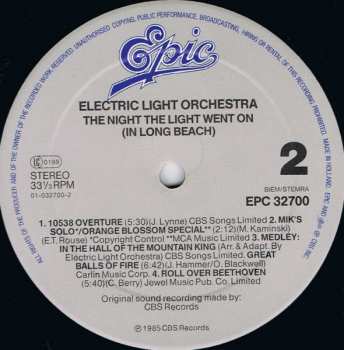 LP Electric Light Orchestra: The Night The Light Went On (In Long Beach)
