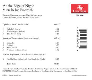 CD Eleonore Marguerre: At The Edge Of Night: Music By Jon Pescevich