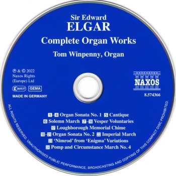 CD Sir Edward Elgar: Complete Organ Works