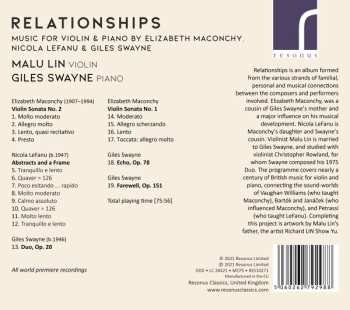 CD Nicola LeFanu: Relationships