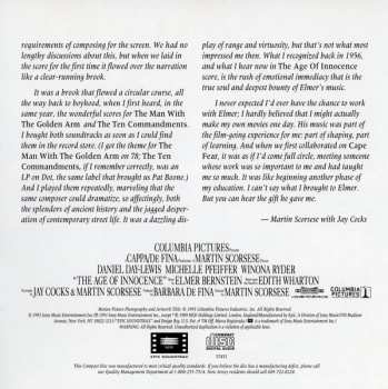 CD Elmer Bernstein: The Age Of Innocence (Original Motion Picture Soundtrack)