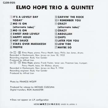 CD Elmo Hope Trio: Elmo Hope Trio & Quintet