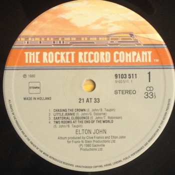 LP Elton John: 21 At 33