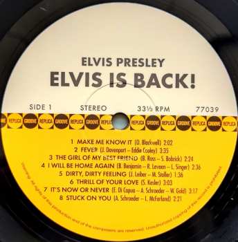 LP/CD Elvis Presley: Elvis Is Back! DIGI