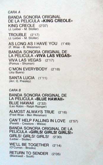 LP Elvis Presley: Seleccion De Bandas Sonoras