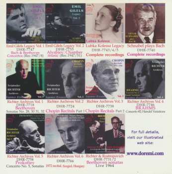 CD Emil Gilels: Legacy Vol. 3 - Live Performance, Helsinki Festival, August 24, 1975