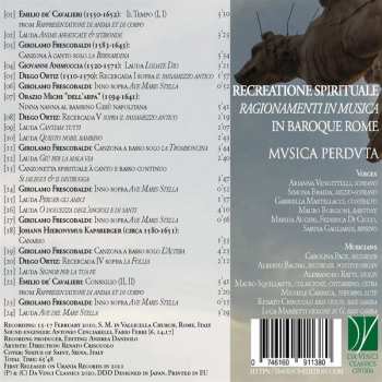 CD Emilio De' Cavalieri: Recreatione Spirituale (Ragionamenti In Musica In Baroque Rome