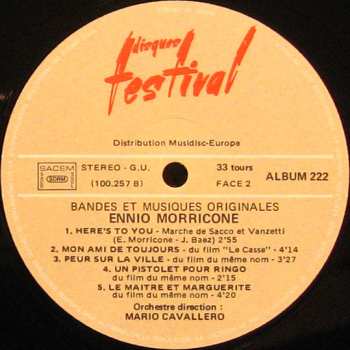 2LP Ennio Morricone: Bandes Et Musiques Originales