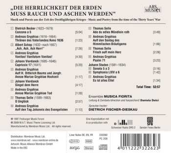 CD Dietrich Fischer-Dieskau: Die Herrlichkeit Der Erden Muss Rauch Und Aschen Werden