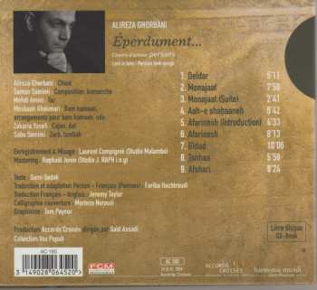 CD علیرضا قربانی: Éperdument... Chants D'Amour Persans