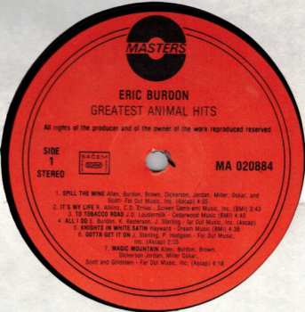 LP Eric Burdon: Greatest Hits