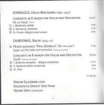 CD Erich Wolfgang Korngold: Violin Concertos