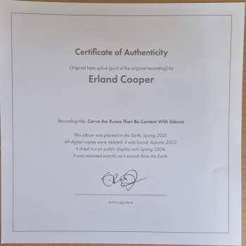 LP Erland Cooper: Carve The Runes Then Be Content With Silence LTD | NUM