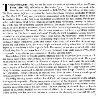 CD Ernest Bloch: Trois Poèmes Juifs / Symphony In E Flat Major / Evocations