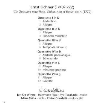 CD Il Gardellino: Flute Quartets Op.4