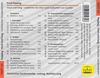 CD Ernst Pepping: Heut Und Ewig - Liederkreis Für Chor Nach Gedichten Von Goethe