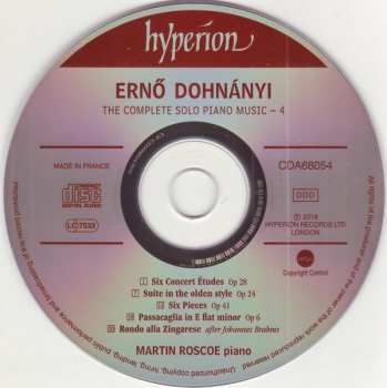 CD Ernst von Dohnányi: The Complete Solo Piano Music (Volume Four)